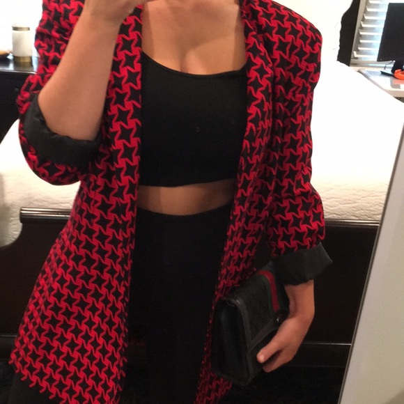 Jacqueline Ferrar Jackets & Blazers - Jaqueline Ferrar Black and Red Vintage Blazer Jacket